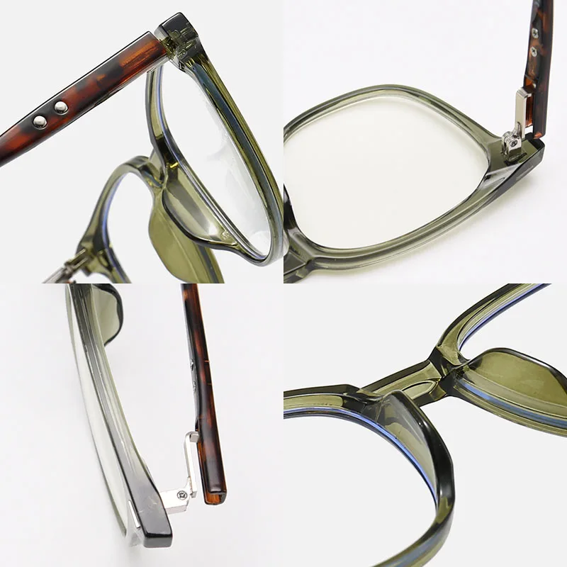 SHAUNA خمر TR90 النساء مكافحة الضوء الأزرق إطارات النظارات Ins شعبية المسامير الرجال مربع الإطارات البصرية #4