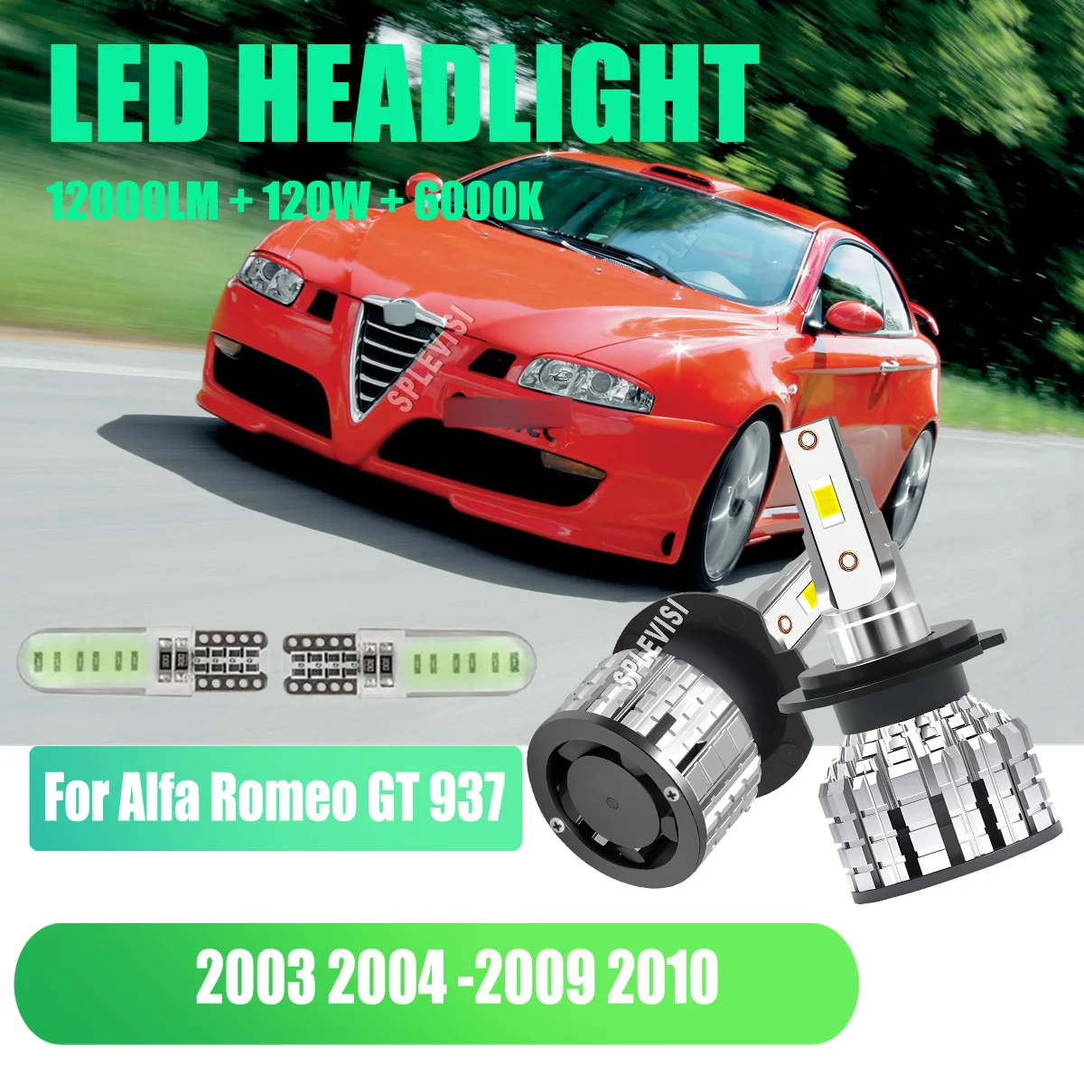

H7 499 LED White Headlight Bulbs Kit-no additional adapters needed For Alfa Romeo GT 937 2003 2004 2005 2006 2007 2008 2009 2010