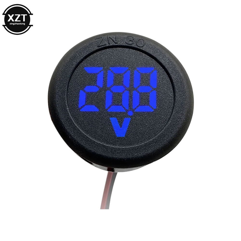 DC4-100V Digital Voltmeter LED Digital Display Circular Voltmeter Car Voltage Current Meter Volt Detector Tester Monitor Panel