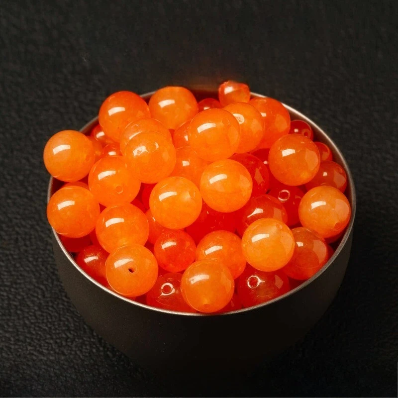 Orange chalcedony loose beads DIY jewelry accessories