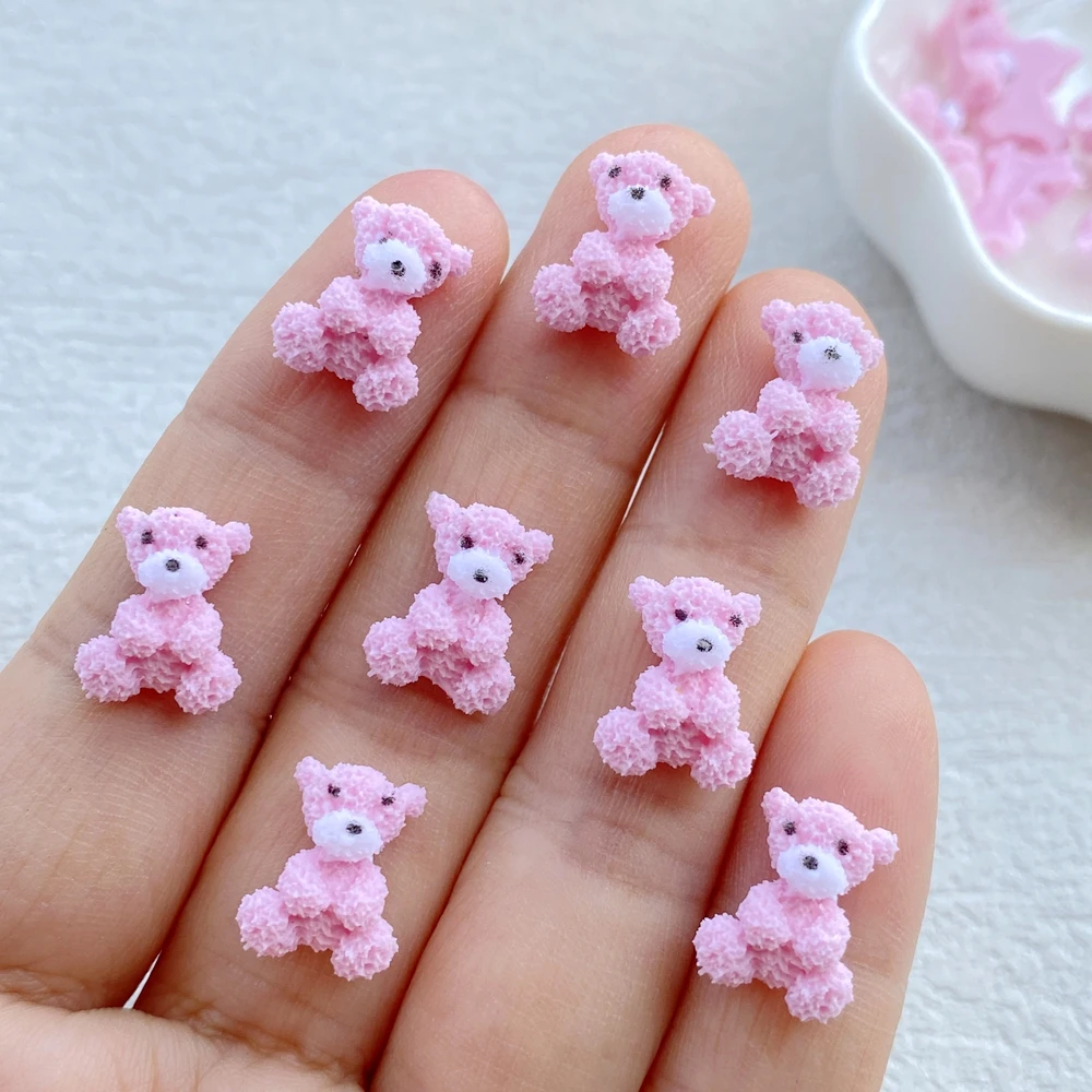 50 Stück niedliche Mini-Cartoon-Tierfiguren aus weichem Gummi, Teddybär, Kunstnägel, flache Rückseite, DIY, Scrapbook-Deko, Schmuck, Bastelzubehör – Detail 8