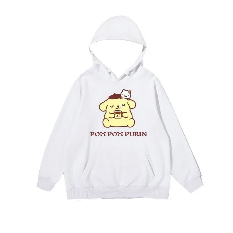 

3D Printed Hoodie Pudding Dog Collaboration PURIN SANRIO Loose Casual Couple Bestie Outfit Pullover Top