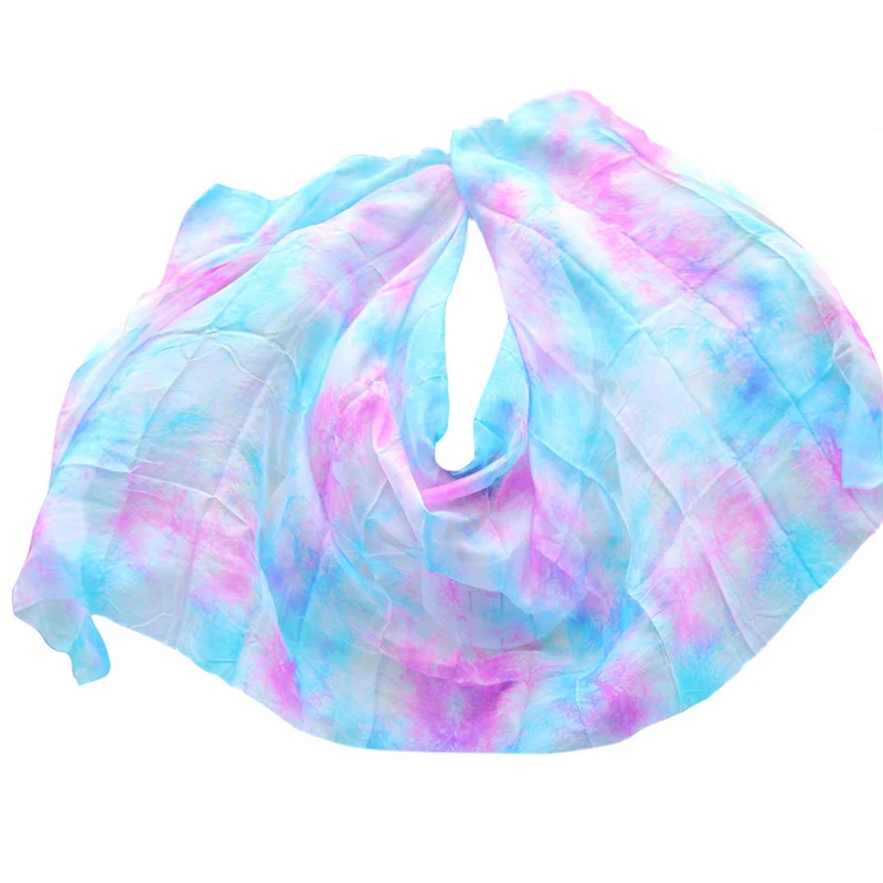 100% Silk Dance Veil Gradient Color Hot Selling Belly Dance Adult Children Dance Practice Performance Silk Veil Scarf 250x114cm
