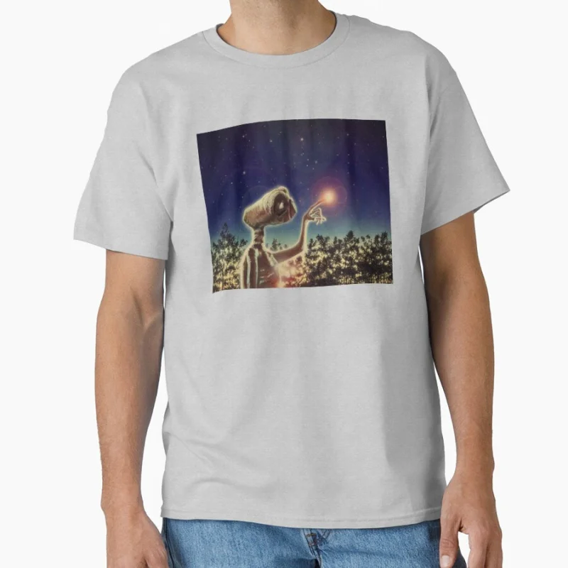 إي.ت. تي شيرت The Extra Terrestrial (1982) فيلم ريترو 80s الغريبة الخيال العلمي هدية تي شيرت كبير الحجم ملابس مطبوعة جرافيك #3
