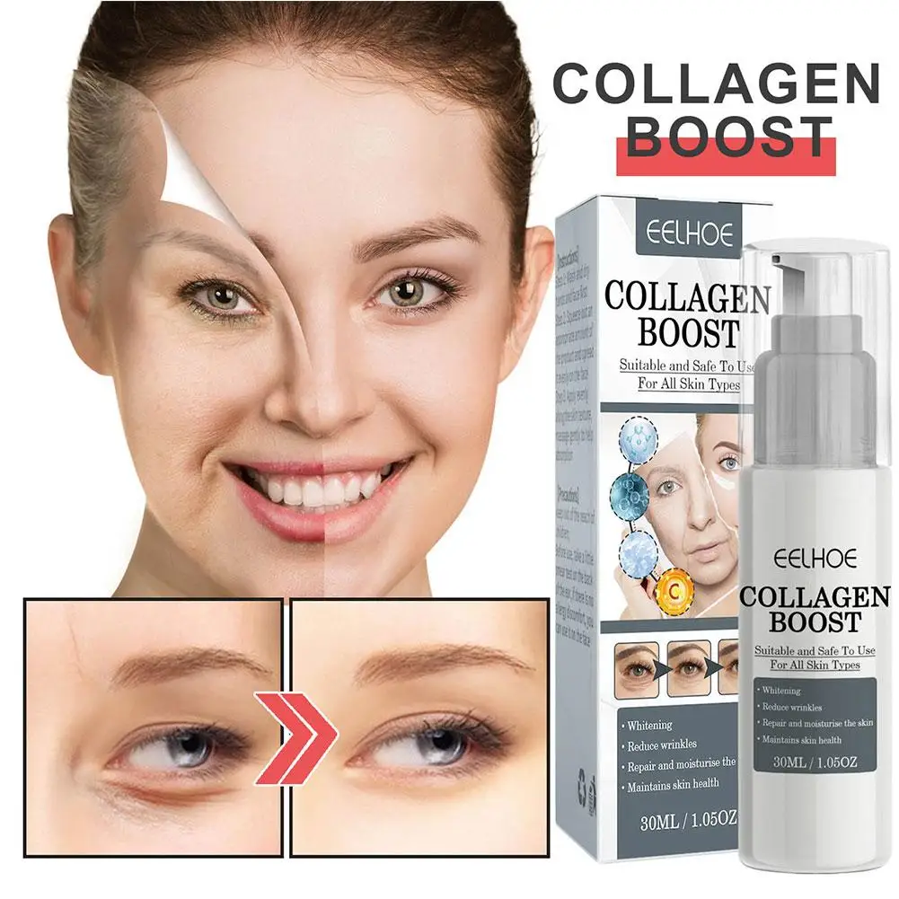 3 Stuks 30Ml Collageen Boost Serum Anti-Aging Donkere Vlek Corrector Anti-Rimpel Gezichtscrème Vervagen Fijne Lijntjes Vrouwen Huidverzorging 30Ml