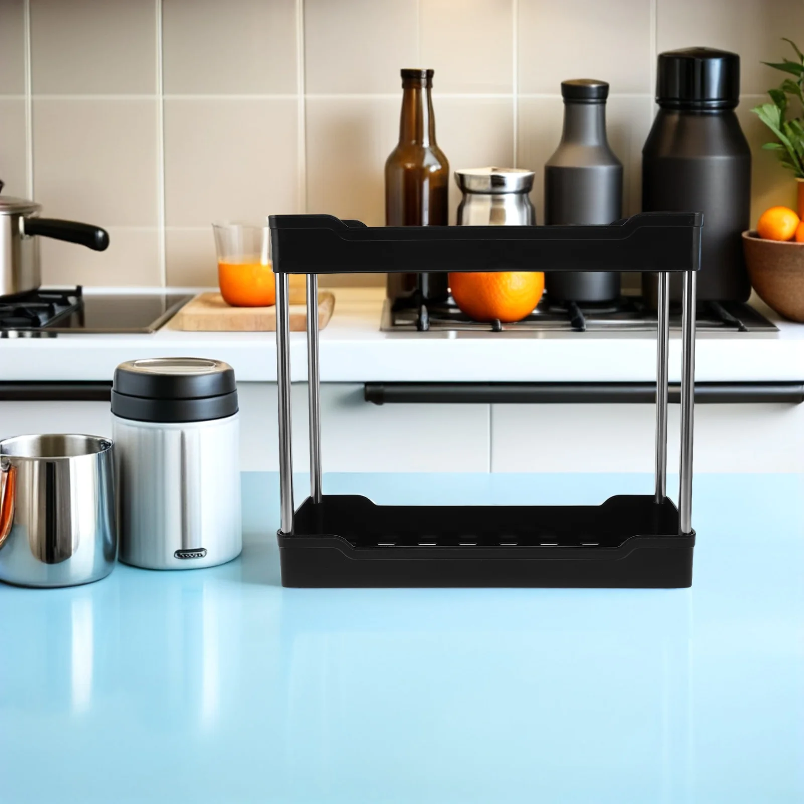 

Countertop Skincare Makeup Organizer 13.68x11.71x4.91in Tiered Bathroom Vanity Shelf for Lotion Cosmetics Kitchen Storage