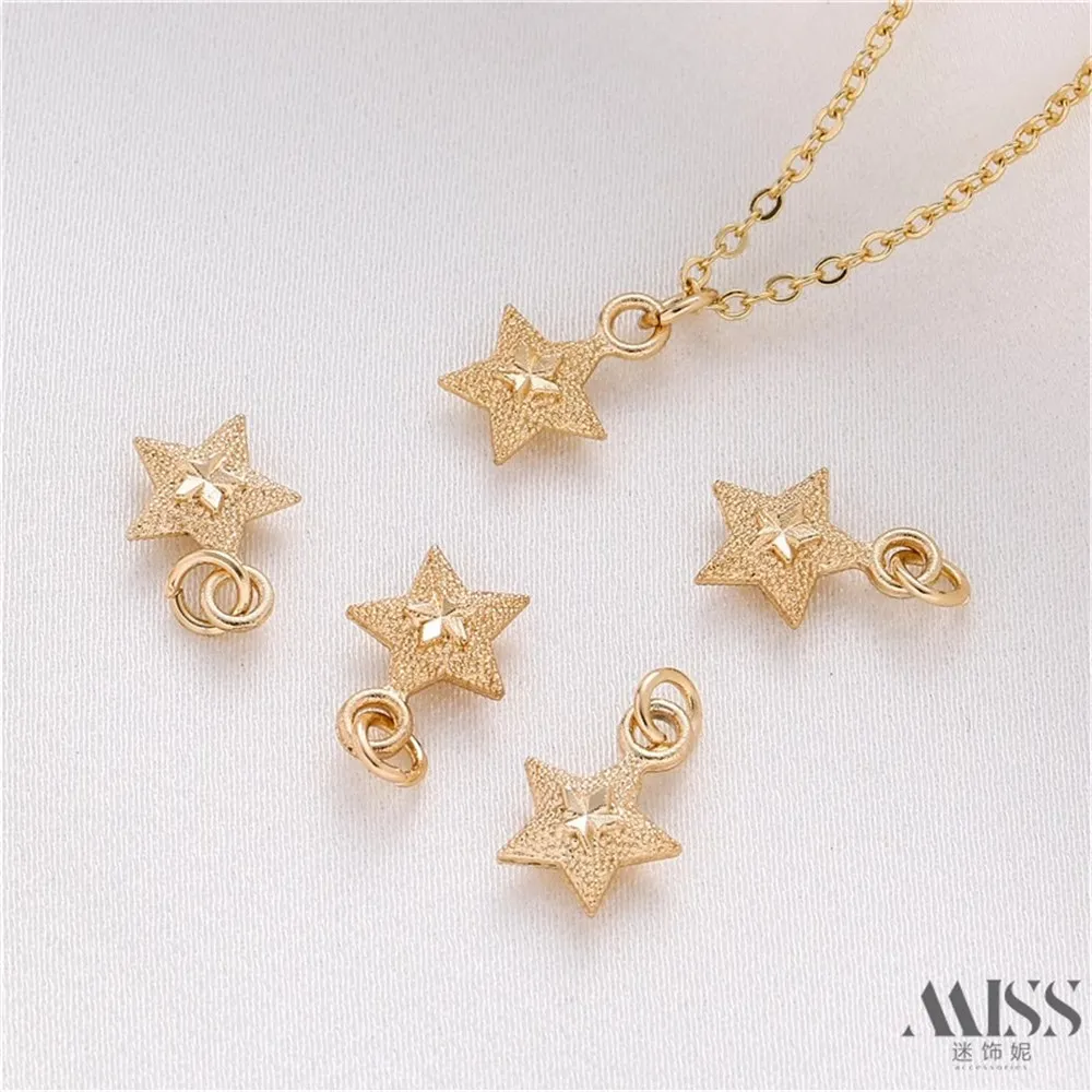 

14K Gold Color Retention Starfish Pentagram Pendant DIY Handmade Small Pendant Bracelet Necklace Jewelry Accessories