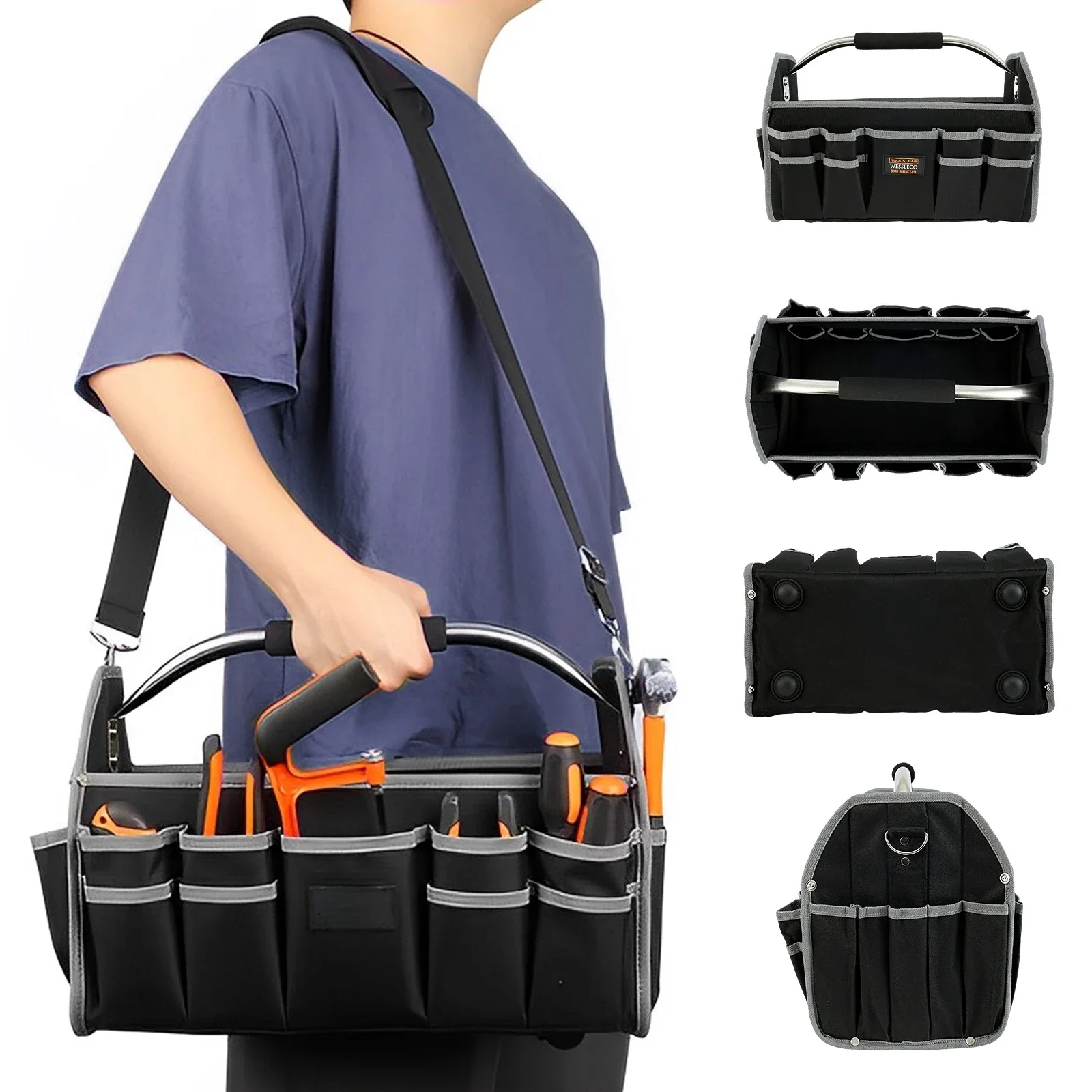 Hardware Organizer Crossbody Belt Men Travel Bag Handbag Backpack Spanner Electrician Carpenter Tool kit Large Capacity Tool Bag