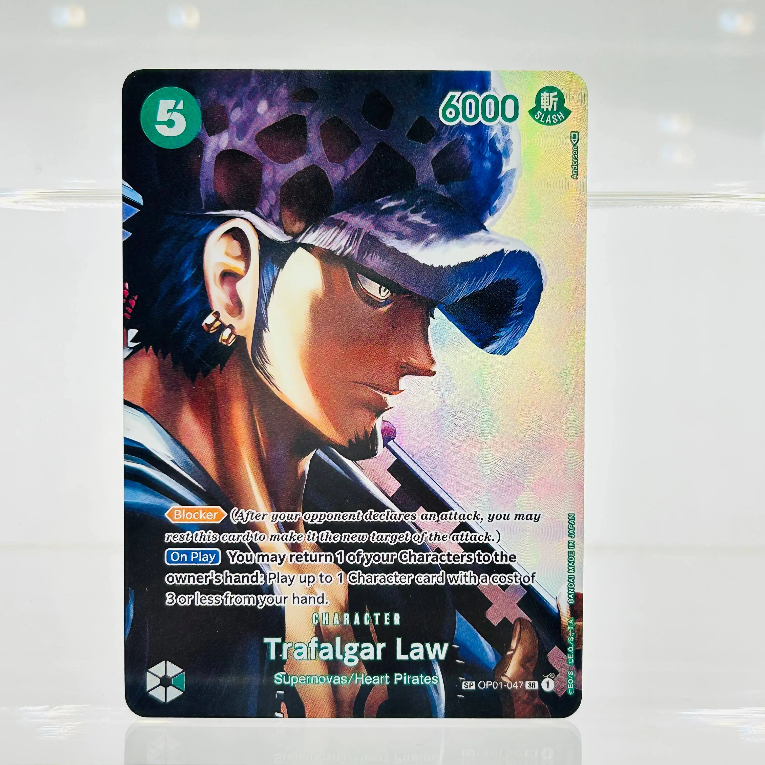 

One Piece EN OP01-047 Trafalgar Law DIY Foil Texture Premium Anime Collection Card