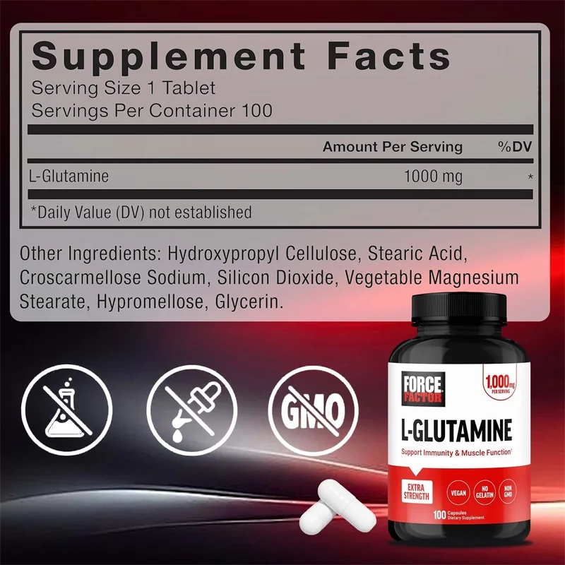L-Glutamine Supplement - Fatigue Relief, Muscle Growth and Recovery, Improved Digestive Health, Restore Strength and Endurance