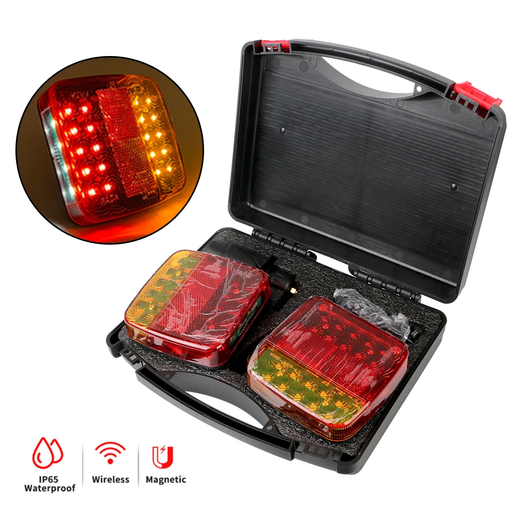 

For Caravan RV Camper Lorry Truck Truck Tail Light Trailer Rear Taillight Signal Warning Brake Lamp Magnetic Wireless LED