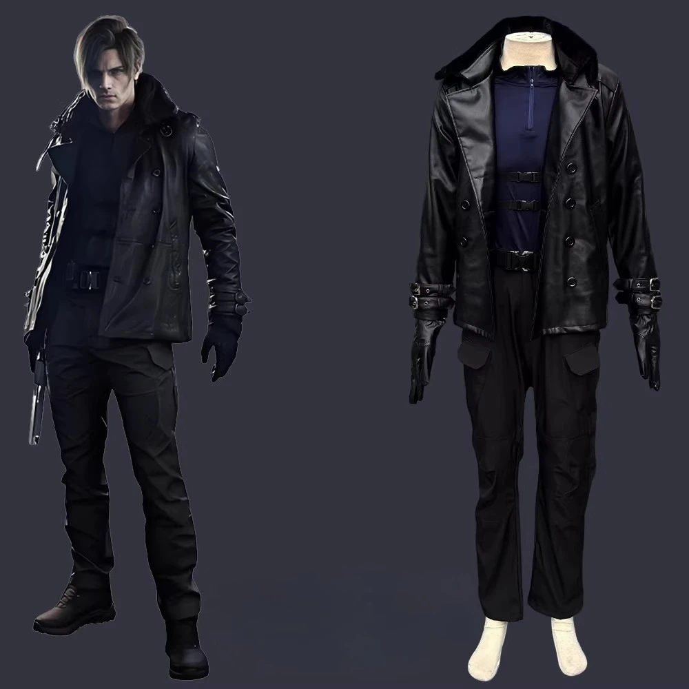 Vendetta Leon S Kennedy Gealterte Lederjacke Cosplay-Kostüm