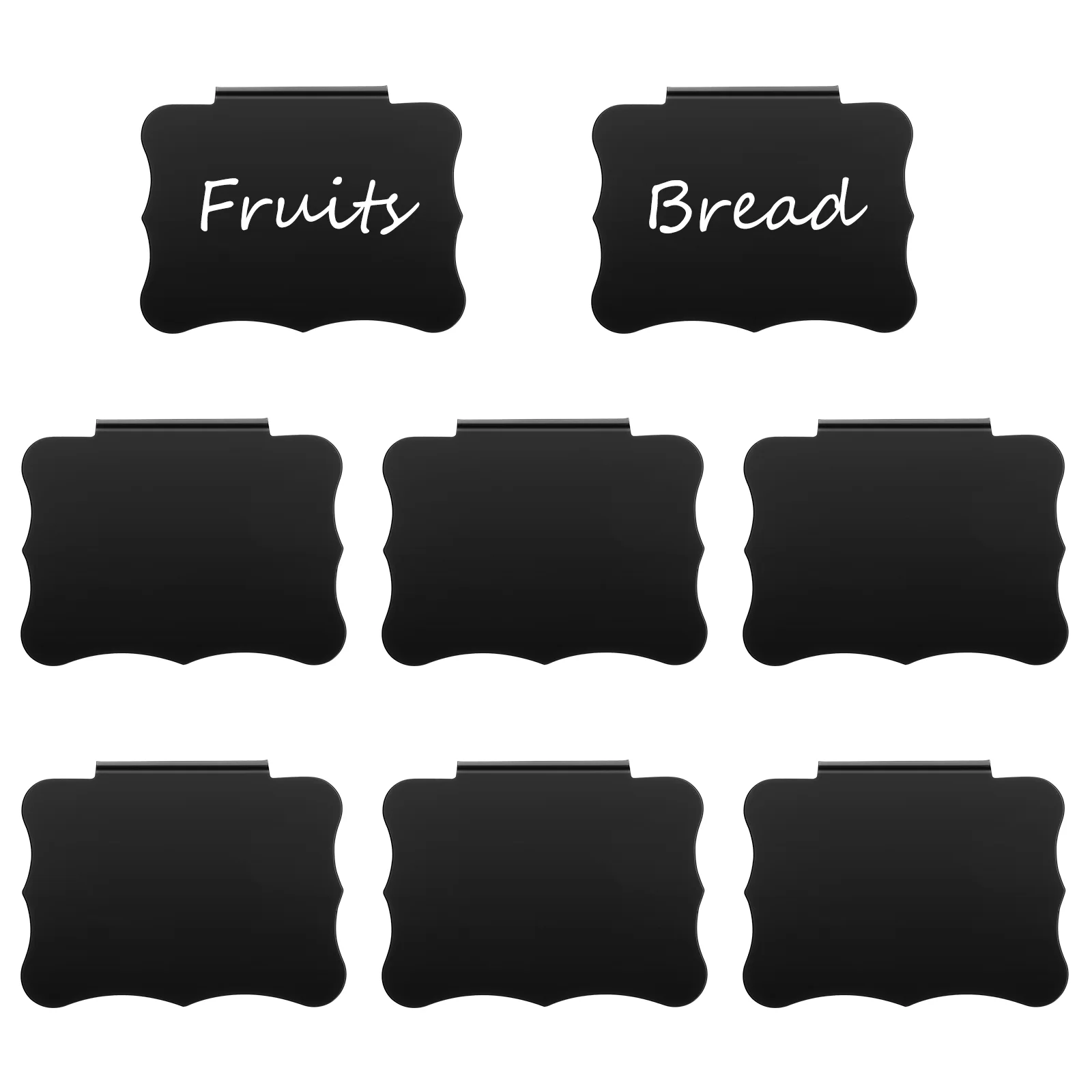 

Basket Labels Clips On for Storage Bin Erasable Plastic Pantry Labels Removable Tag Stickers Chalkboard Basket Tag Black