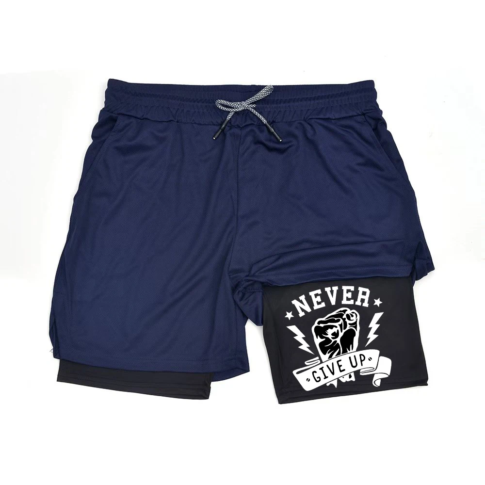 الرجال 2 في 1 طبقة مزدوجة تشغيل السراويل الرياضية عارضة رياضة تجريب العلامة التجارية شبكة تنفس كرة السلة تشغيل السراويل الصيف ZY0017 #5