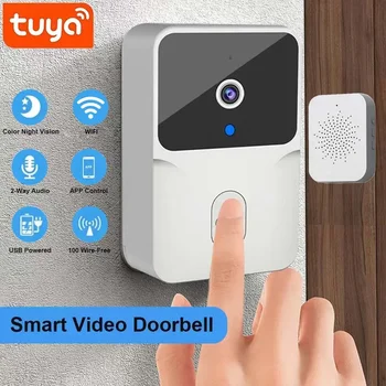 Tuya Wireless Video Türklingel Kamera WIFI Nachtsicht Smart Home Sicherheit Outdoor HD Tür Glocke Zwei-wege-gegensprechanlage Stimme Ändern