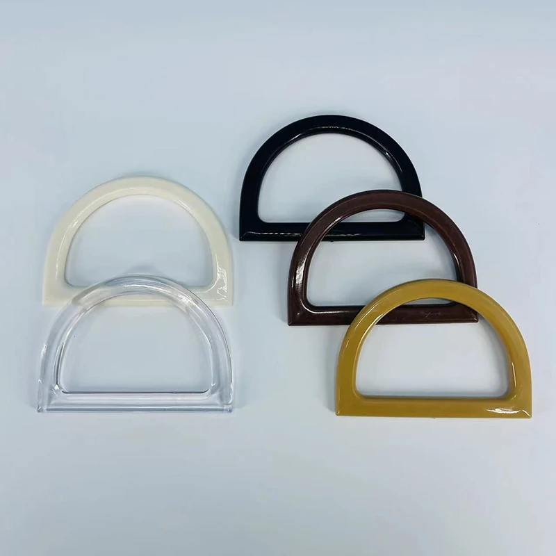 1PC Round D-Shaped Resin Bag Handles DIY replacement For Purse Handle handbag Tote Belt Strap Handcraft Bag accessories