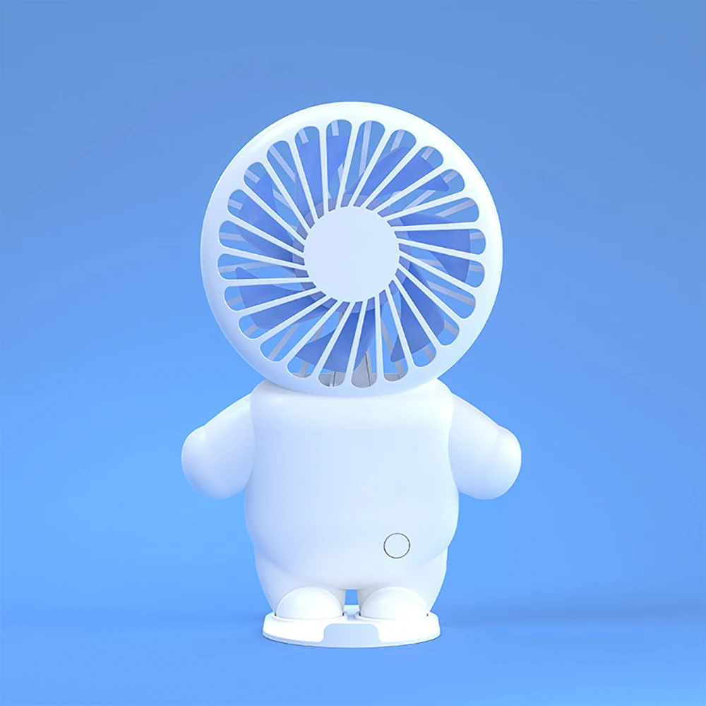Cartoon Style USB Fan Portable Mini Fan Handheld Summer Cooling Fan with Phone Holder
