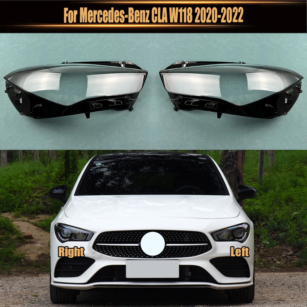 

For Mercedes-Benz CLA W118 2020 2021 2022 Car Front Headlight Lens Cover Lampshade Lampcover Head Lamp Light Glass Shell