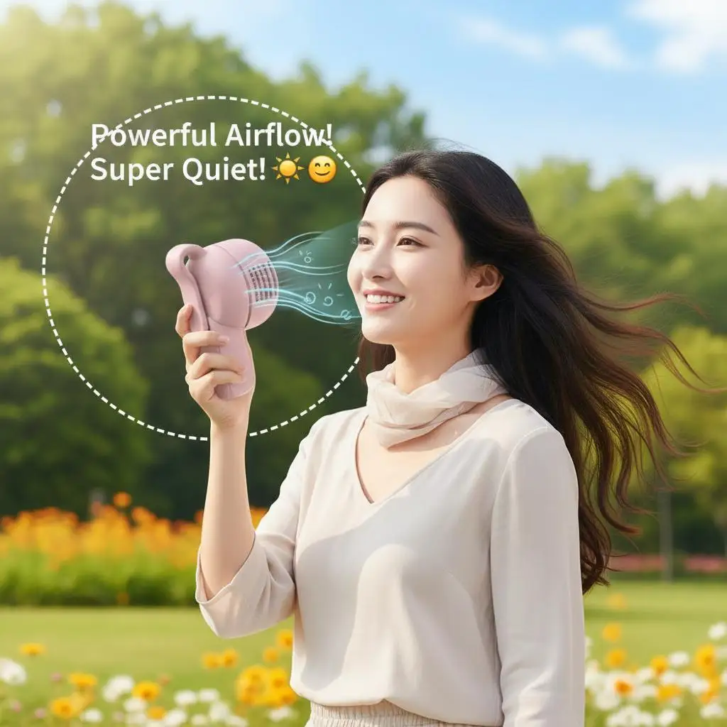 

Summer Mini Whirlwind Portable Snap On Charging Fan Waist Clip Small Cyclone Waist-Mounted Bladeless Fan Silent Strong Wind