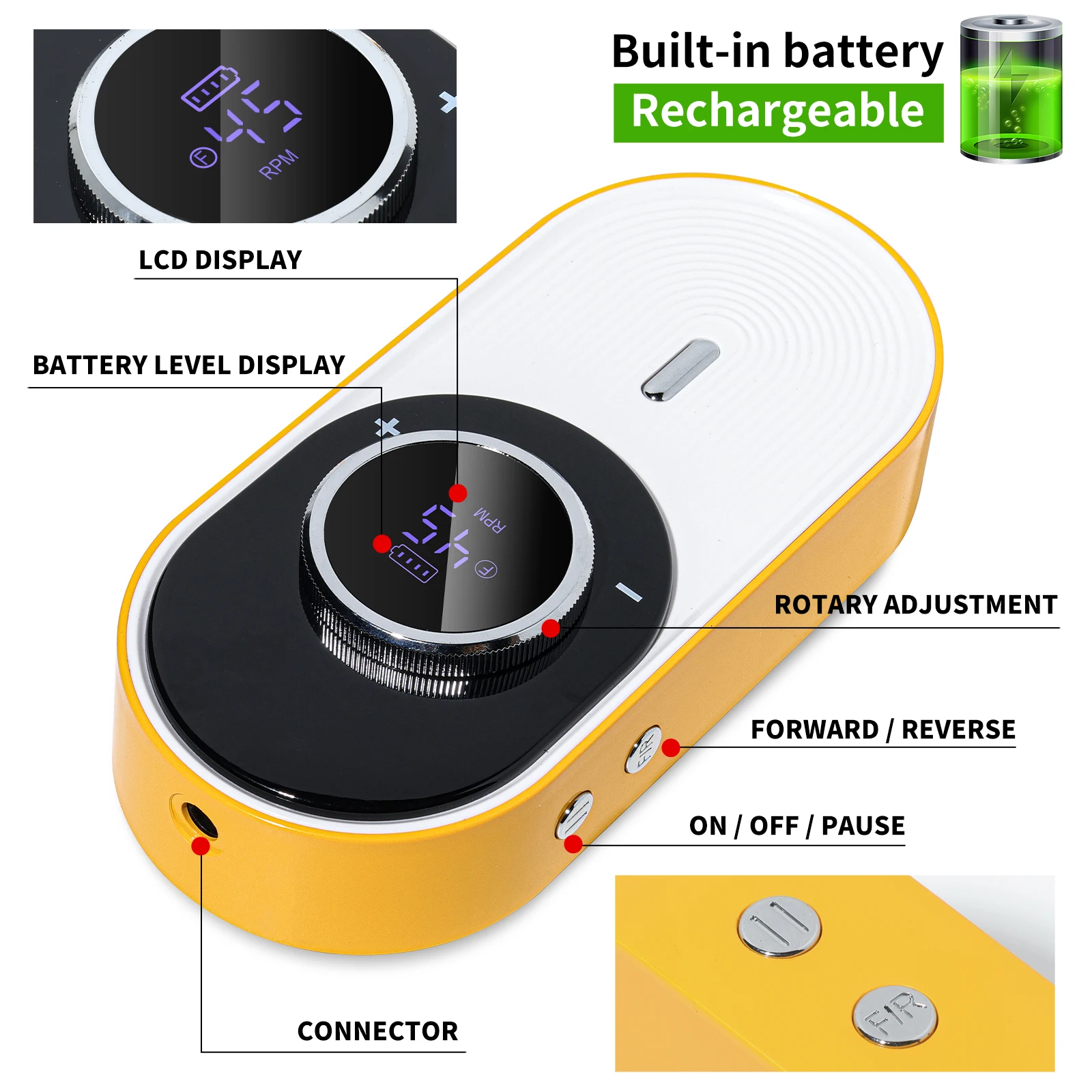 Przenośna frezarka do paznokci 45000 obr./min, akumulatorowa, do manicure, cicha, profesjonalna elektryczna frezarka do paznokci, polerka, szlifierka.