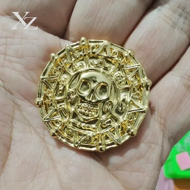 Gold Aztec Coin Light Pirate Curse Badge Without Rings
