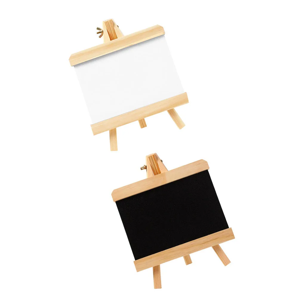 

2Pcs Mini Drawing Board Small Chalkboard with Bracket Wooden Kids Painting Supply for Home Office Decorative Writing Portable