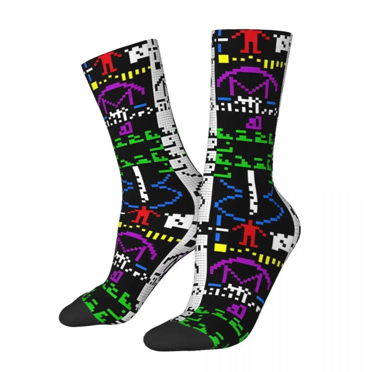 

Funny Crazy Sock for Men The Arecibo Message 003 Hip Hop Harajuku Johnny Hallyday Happy Pattern Printed Boys Crew Sock Gift