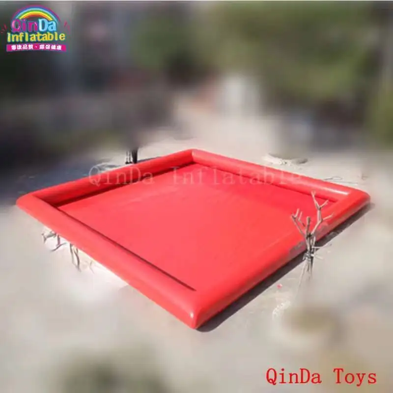 Piscine gonflable géante de couleur rouge de pompe à air libre, piscine gonflable d'eau pour les enfants et les adultes