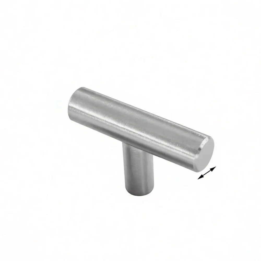 Modern Stainless Steel T Bar Cabinet Handles Drawer Pulls Brushed Gold Wardrobe Door Knobs Furniture Hardware Kitchen Accessory