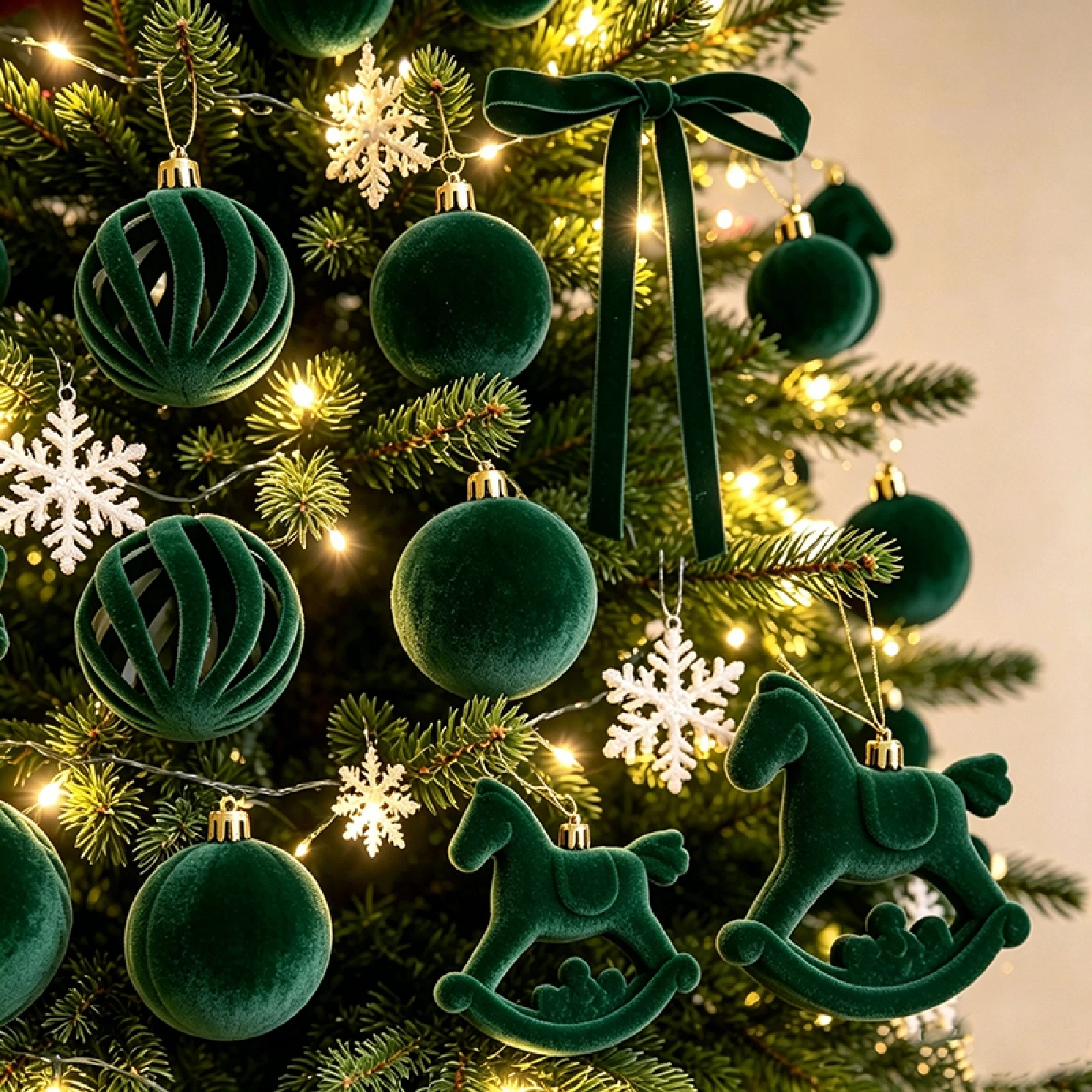 Christmas Ball Ornaments, 58Pcs Christmas Tree Ornaments Set with Hanging Loop, Christmas Hanging Decor for Home Holiday Party