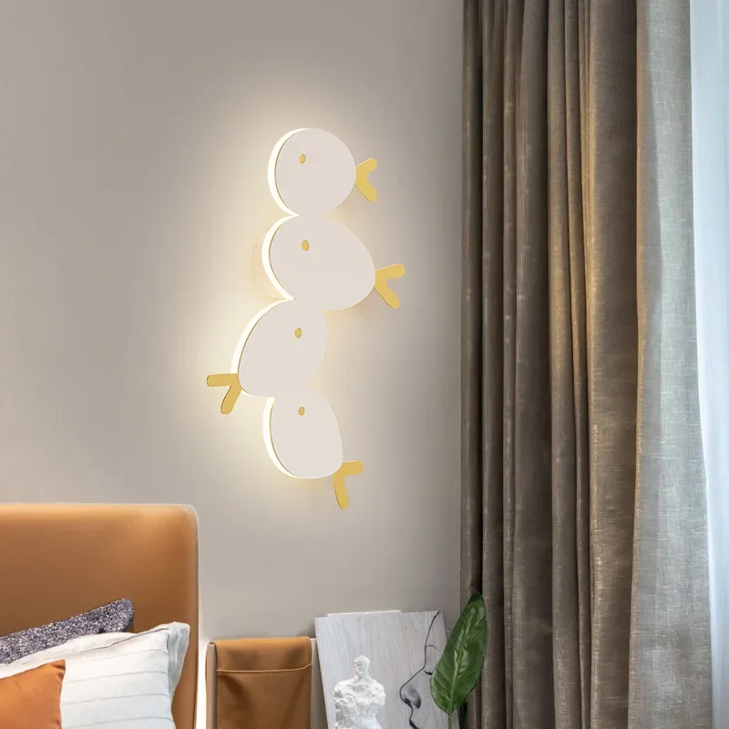 

GHJUYIOL Girl's bedroom bedside wall lamp creative cream style entrance hallway wall lamp for children's room