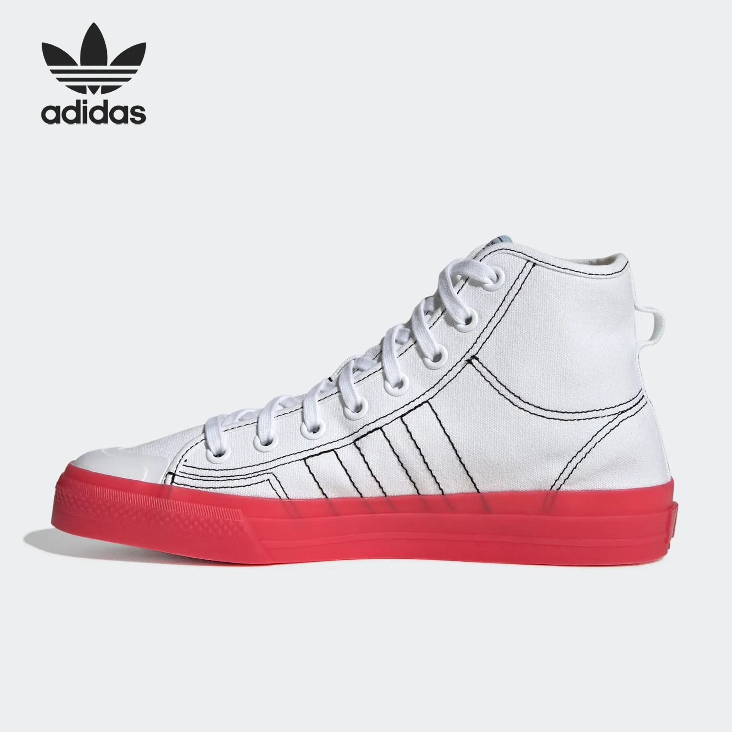 Adidas genuine clover NIZZA men's and women's high top classic canvas casual shoes GX2708