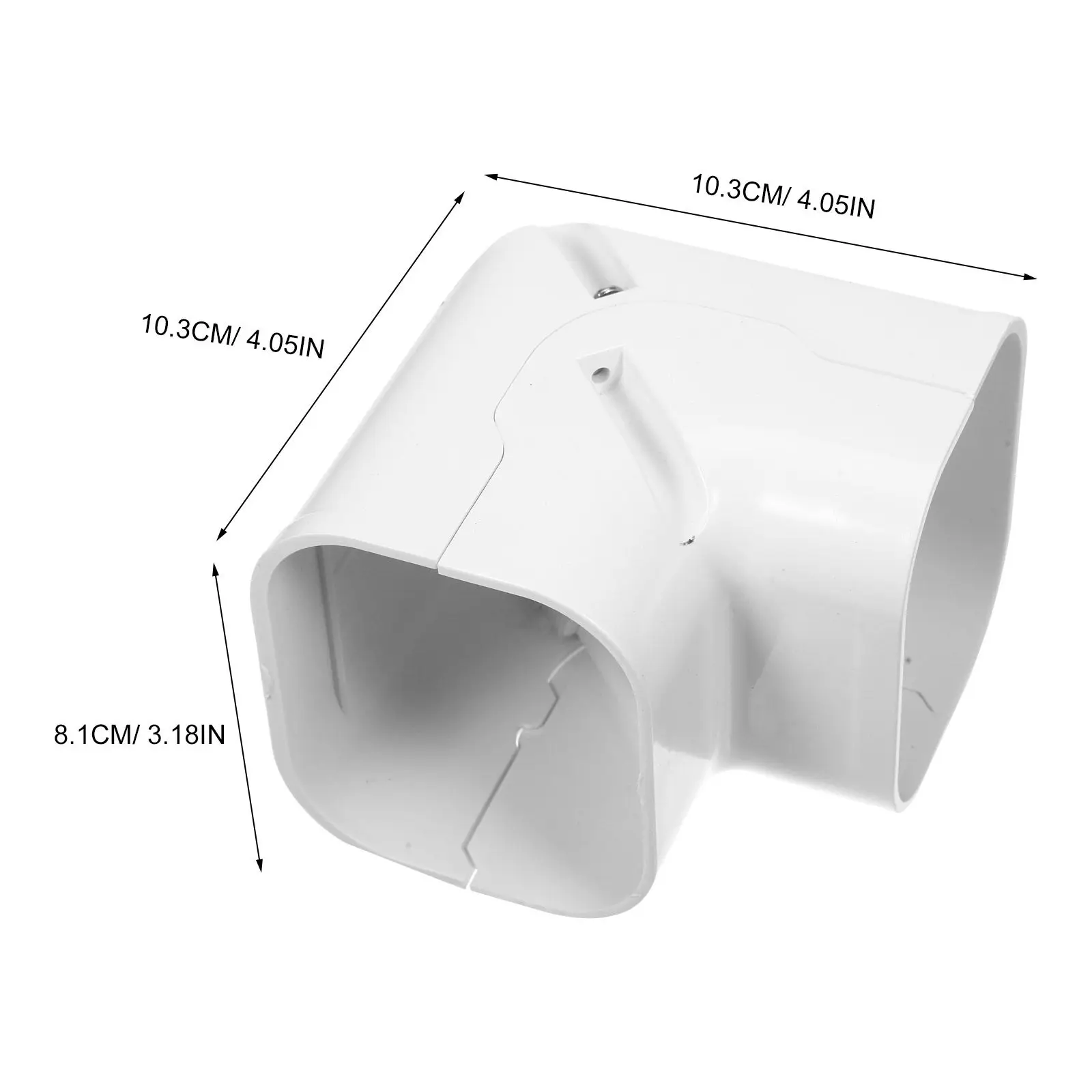 Air Conditioner Duct Cover 90 Degree Vertical Bend PVC Decorative Tubing Cover Easy Install for Home Office Air Conditioner Duct