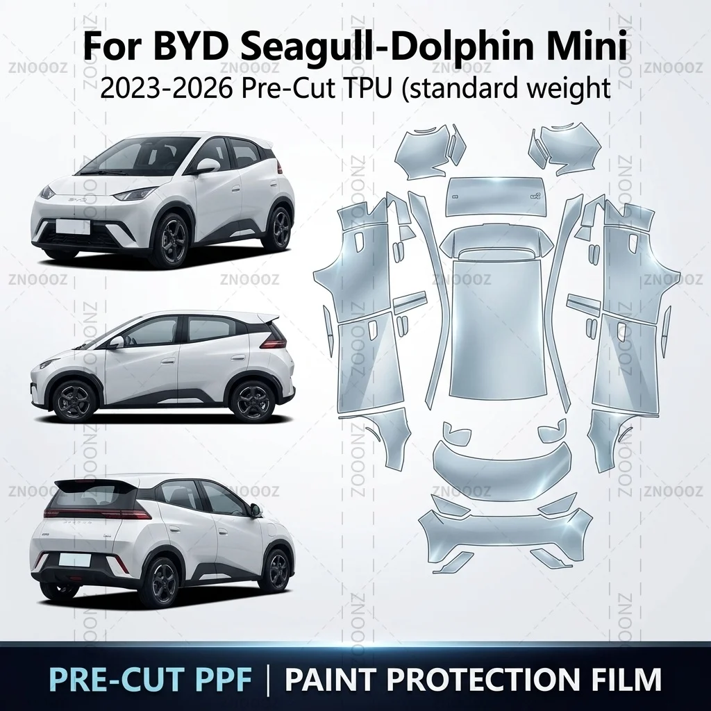 For BYD Seagull-Dolphin Mini 2023-2026 Pre-Cut TPU PPF Paint Protection Full Vehicle Glossy Clear Matte Black Hydrophobic