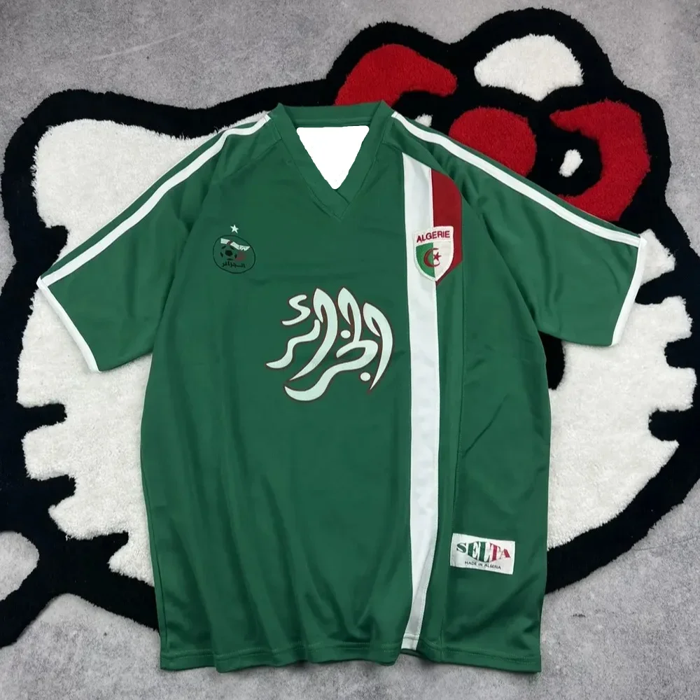 

Summer Men's Clothes Vintage 90s Algeria National Team Football Jersey Adult Breathable Quick-Drying Tees Sport Motorcycle Top