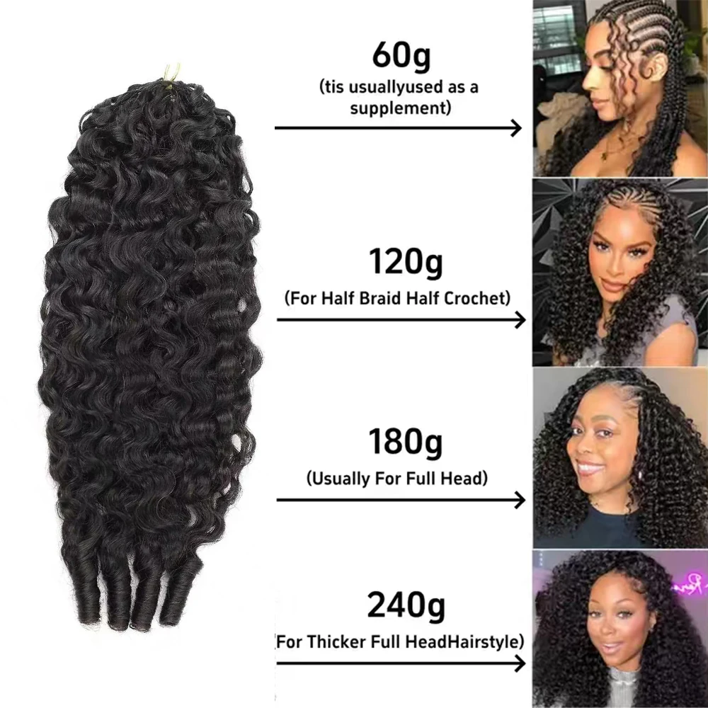 Cabelo Humano Cacheado Birmanês Cru 100% Natural para Tranças Boho com Crochê e Nós Milagrosos Pré-Separados