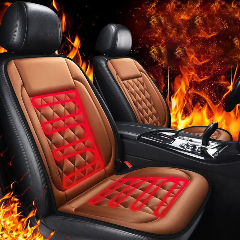 

12V Heated Car Seat Cushion Cloth/Flannel Car Seat Heater Winter Warmer Seat Heating Car Accessories Heating Pads Set Universal