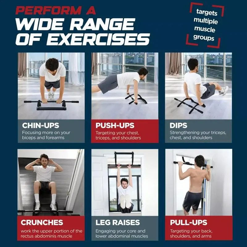 Puxar para cima barra para porta portátil treino de corpo superior multi-funcional exercício interno barra de suspensão instrutor de fitness equipamentos para casa