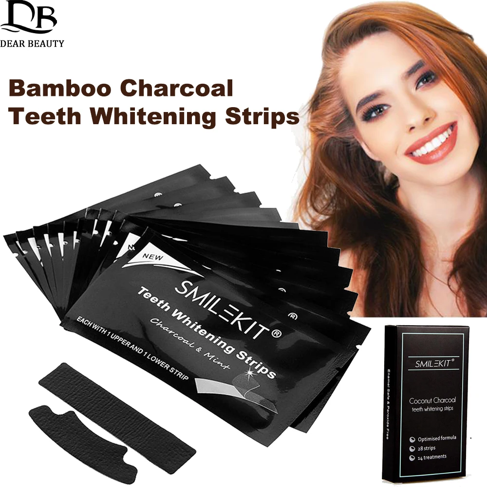 

Bamboo Charcoal Teeth Whitening Strips Tea Stains Plaque Remover Mint Dental Teeth Whitener Cleaner Bleaching Strip Oral Care