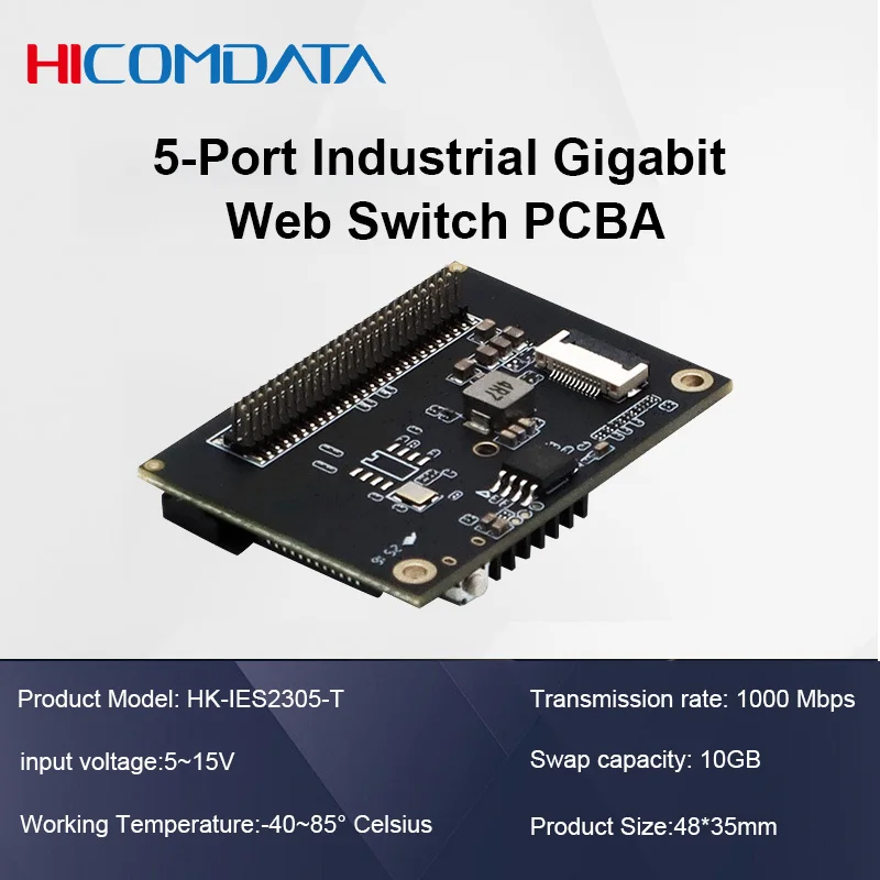 VLAN TAG Pin Header Industriequalität 5-Port Gigabit leicht verwaltetes Switch Modul Pin Header Switch PCBA Board