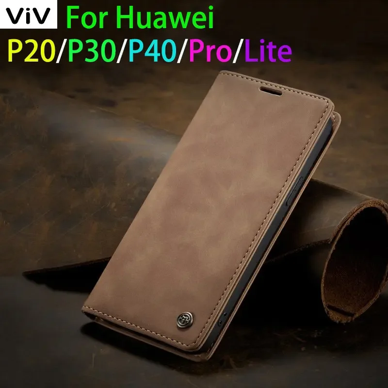 Luxury Magnetic Flip Silicone Case Nova 7i 6se 3E Leather Wallet Phone Cover For Huawei P20 P30 P40 Lite P50 Pro Mate 30 P Smart