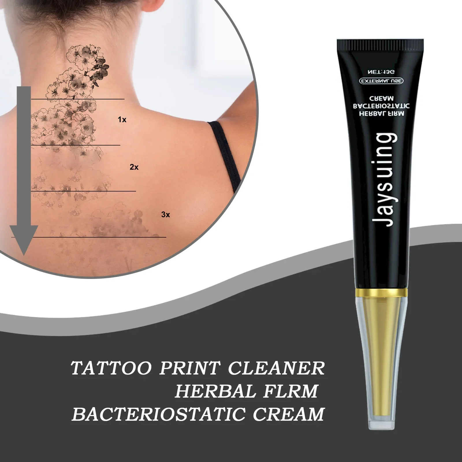 Jaysuing Tattoo Remove Cream Permanent  Painless Removal Strength Tattoo Moisturize Skin Cleaning Cream Fast