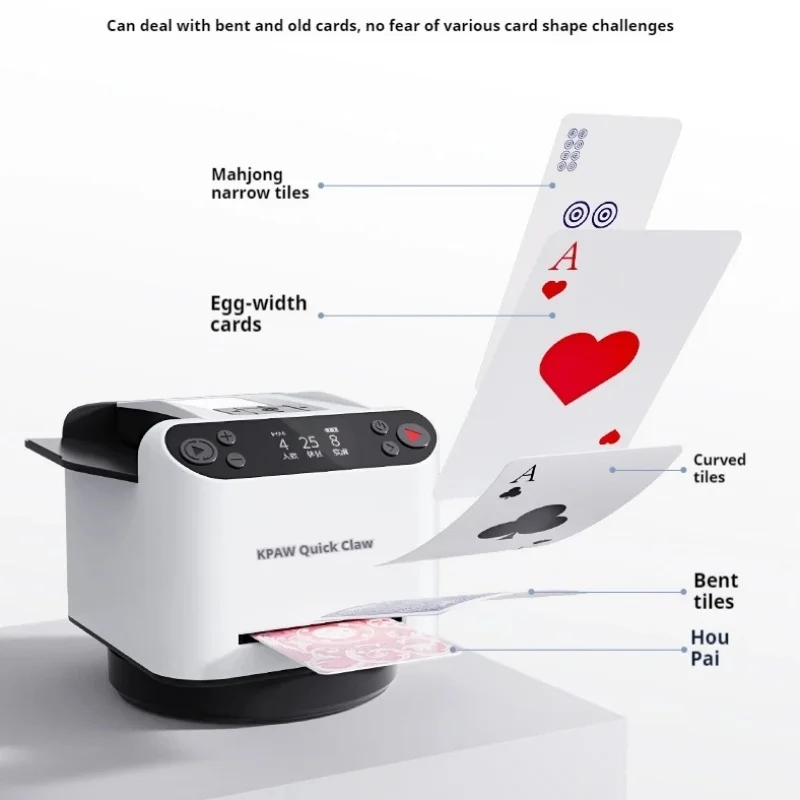 KPAW MAX 6 Automatic Card Shuffler & Dealer for Playing Cards 12 Players 4 Remotes Rechargeable All-in-One Gift for Game Night