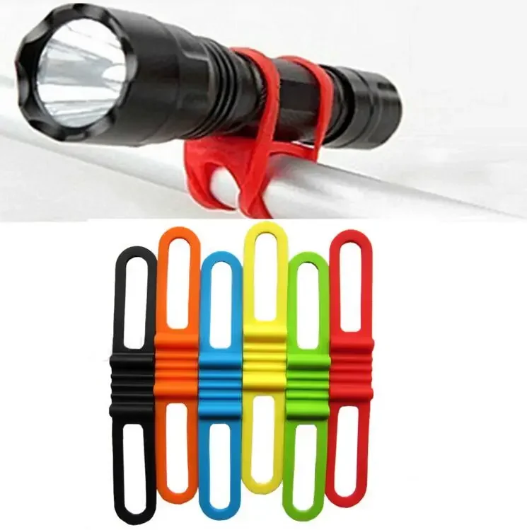 1/5/10pcs Cycling Light Holder Bicycle Handlebar Silicone Strap Band Phone Fixing Elastic Tie Rope Torch Flashlight Bandages