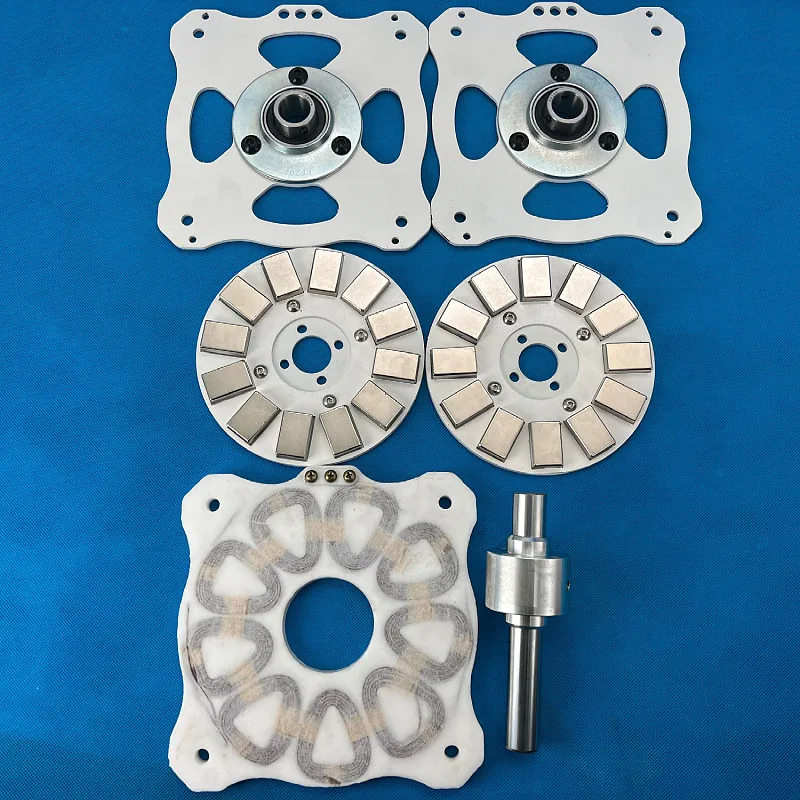 

High-power DIY disc permanent magnet coreless generator, low-speed, high-efficiency wind-hydraulic free energy exploration