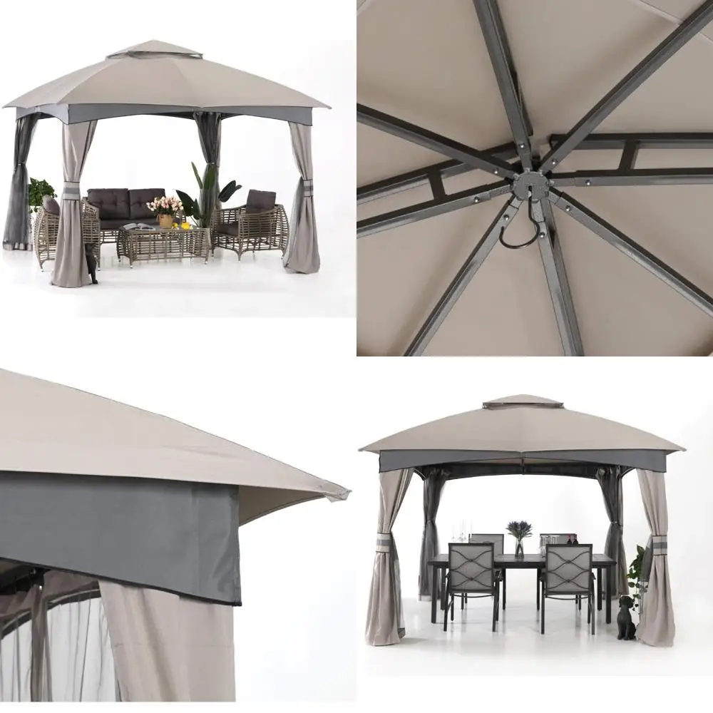 

Альтанка для патио на открытом воздухе 10x10 с москитной сеткой — укрытие для теней, дождя и насекомых в саду, газоне, заднего двора