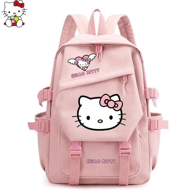 

Cute Cartoon Sanrios Hello Kittys Backpack Printing Graffiti Student Backpack Waterproof Schoolbag Young Girl Festival Gift