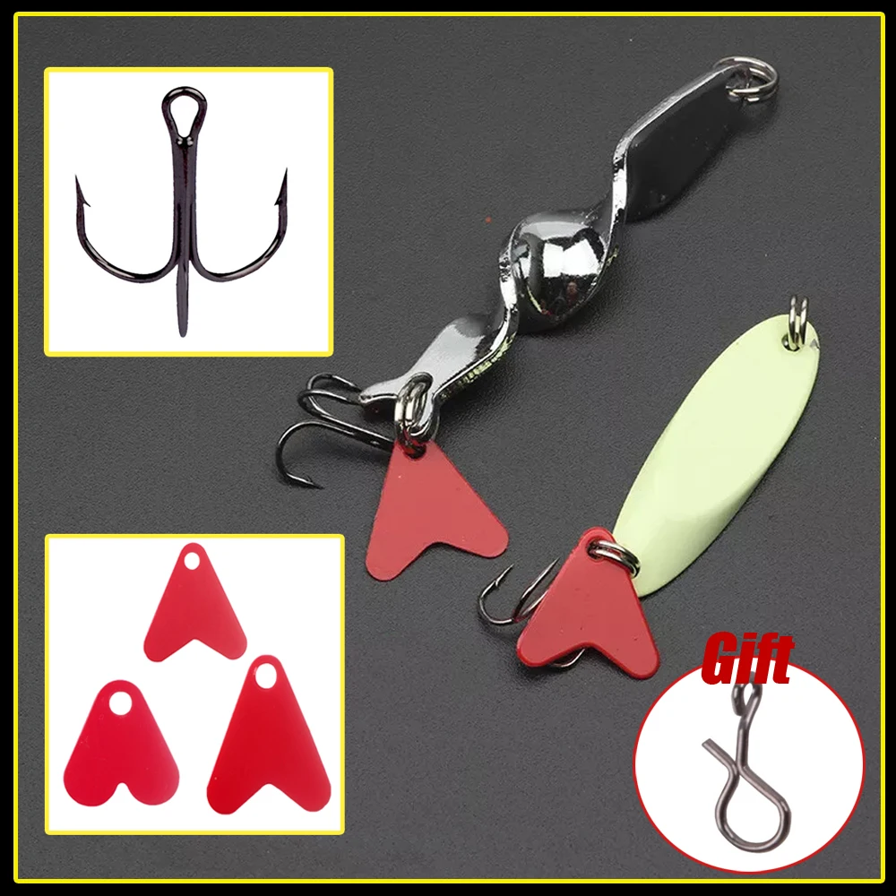 

10pcs 2# 4# 6# 8# 10# Fishing Three Head Hooks Tool 100pcs Fish Tail Styling Heart Shape Sequin Treble Overturned Hooks Tool