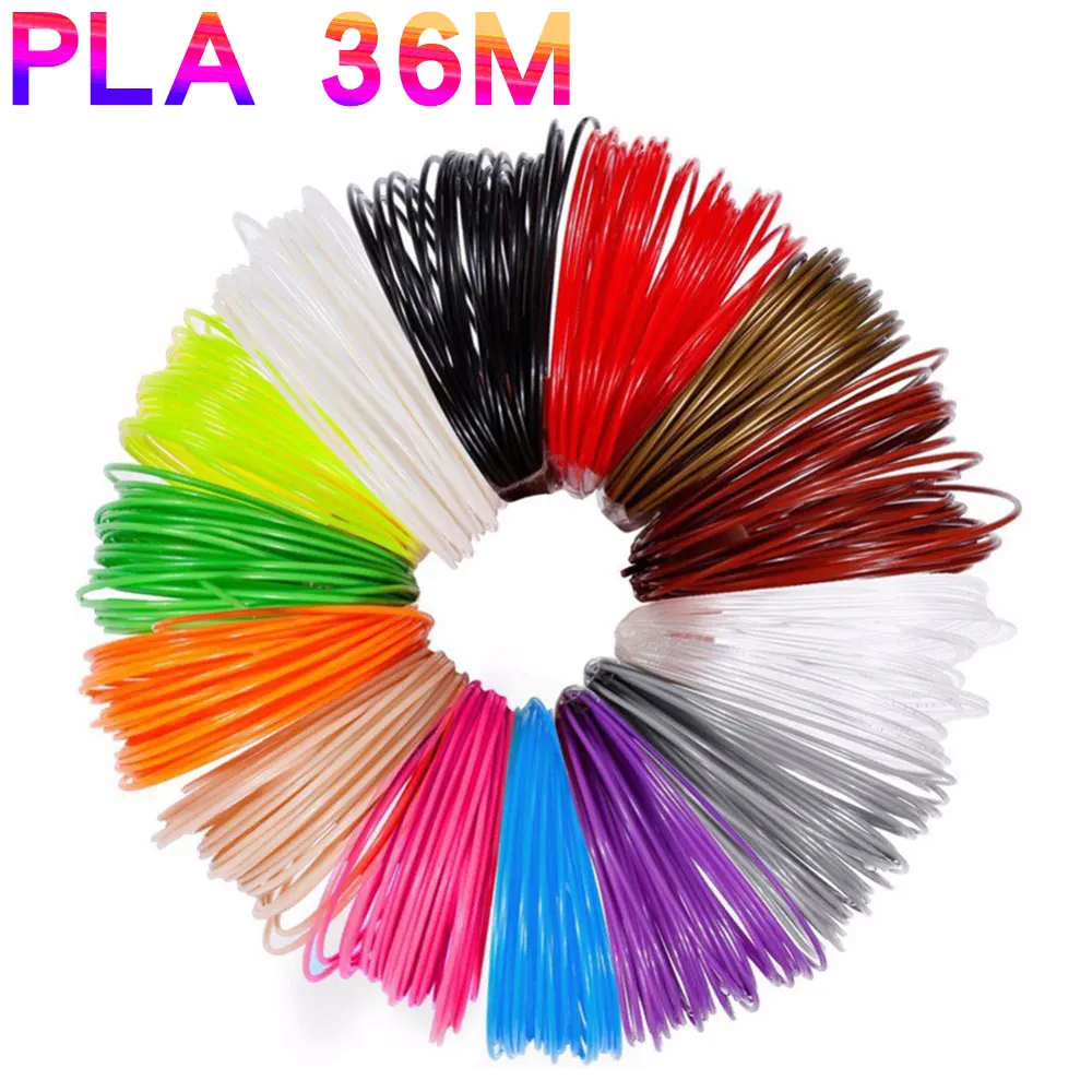 TOBIOPFK 3D Pen Dedicated 1.75mm PLA Filament 3D Printing Material 12Color Refill DYI Shape Three-Dimensional Pollution-Free 36M