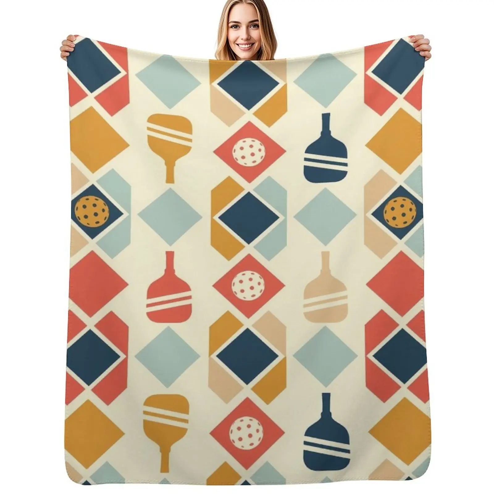 Pickleball Retro Groove Throw Blanket Nap Beach Decorative Sofas for babies Bed linens Sleeping Bag Blankets